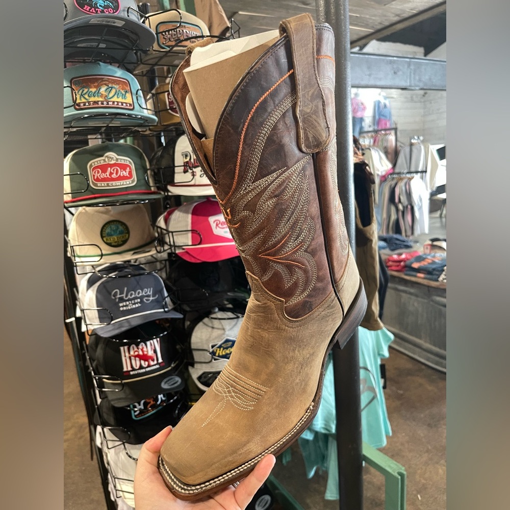 Circle G Brown and Tan Square Toe Boots